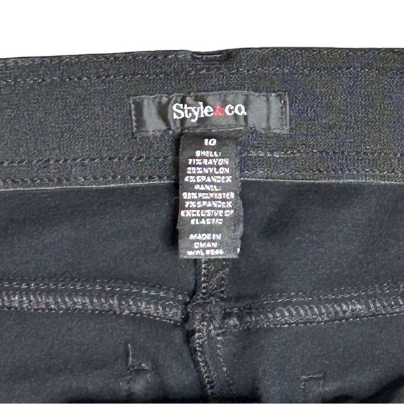 MACY'S STYLE & CO. Pants Black Stretchy Straight leg Size10 Like new - Picture 9 of 9